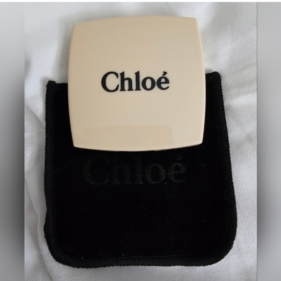 NEW CHLOE Beige & Black Double Mirror With Velvet Cover - Picture 1 of 4